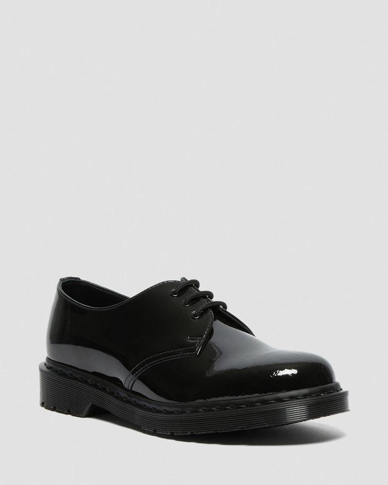 Men\'s Dr Martens 1461 Made in England Mono Patent Leather Oxfords Shoes Black | AU 595HAP